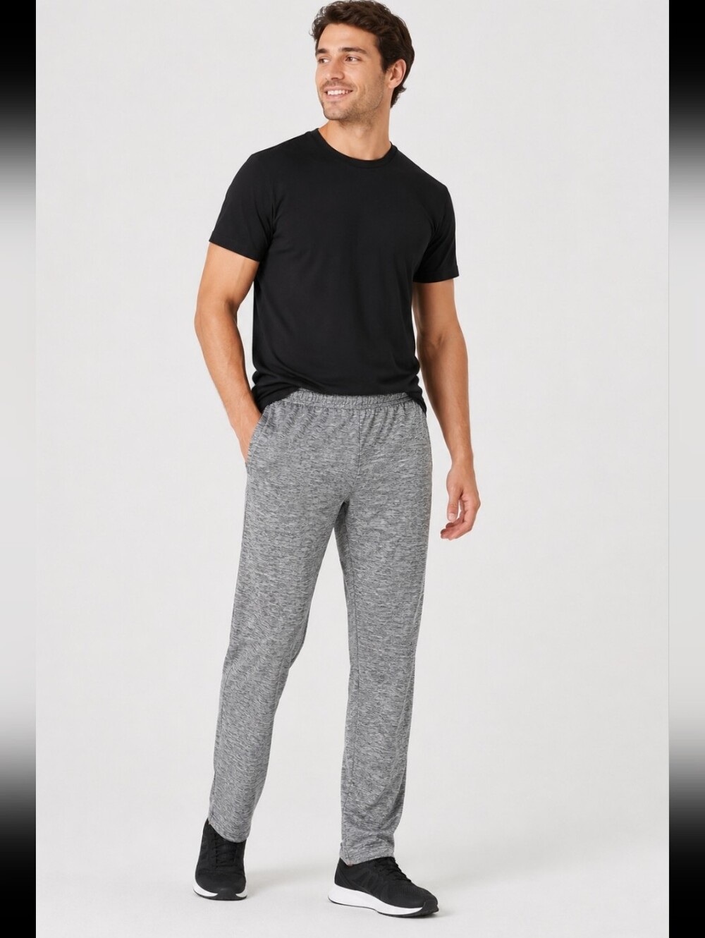 Men's All in Motion Gray Heather Moisture Wicking Joggers Drawstring Waist Sm